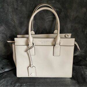 Kate Spade Cameron Monotone Optic White Medium Satchel
